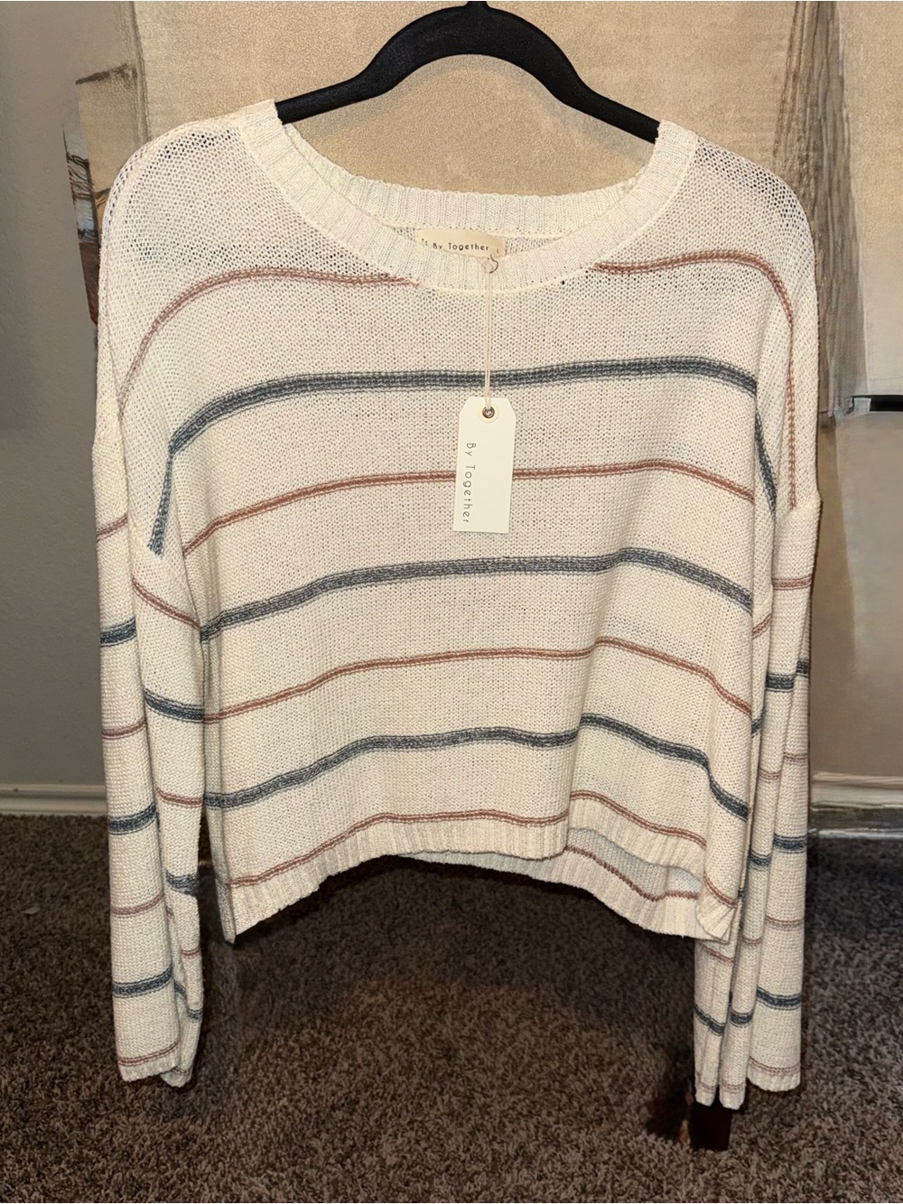 By Together Cream Crewneck Sweater Oversize Large